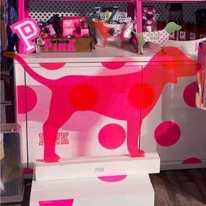 Rare Victoria’s Secret Plexiglass Dog with stand